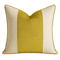 Designer Pillow cover Chartreuse cut velvet colorblock cream linen bolster throw custom Piping high end decorative chinoiserie lumbar