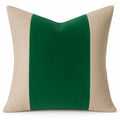 Designer Pillow cover Fushia emerald green linen flax natural colorblock bolster throw custom Piping high end decorative chinoiserie