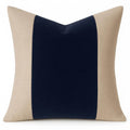 Designer Pillow cover Fushia navy blue linen flax natural colorblock bolster throw custom Piping high end decorative chinoiserie