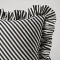 Designer Pillow cover Schumacher stripe black off white Cover ruffle bed sham lumbar throw custom high end decorative EURO
