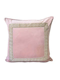 Designer Pillow cover blush light pink velvet Beige beige Key trim tape lumbar bolster throw custom Piping high end decorative chinoiserie