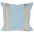 Designer Pillow cover light blue velvet Beige beige Key trim tape lumbar bolster throw custom Piping high end decorative chinoiserie sky