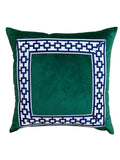 Designer Pillow cover Flax beige Linen Cover black grosgrain trim blue lumbar bolster custom Piping high end decorative fretwork