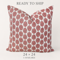 Lacefield Coral Pillow Covers — 24" × 24”