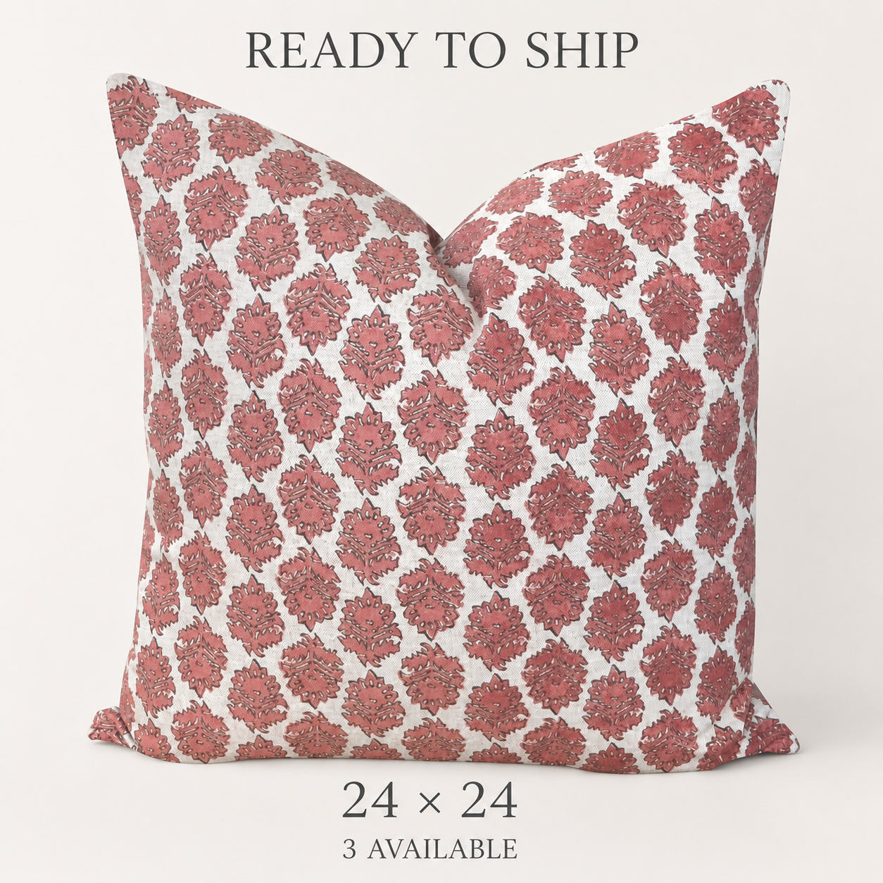 Lacefield Coral Pillow Covers — 24" × 24”