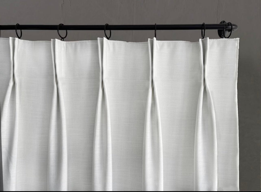 Linen Mix French Pinch Pleat curtain Lined Panel designer Window treatment french drapery 10 Colors