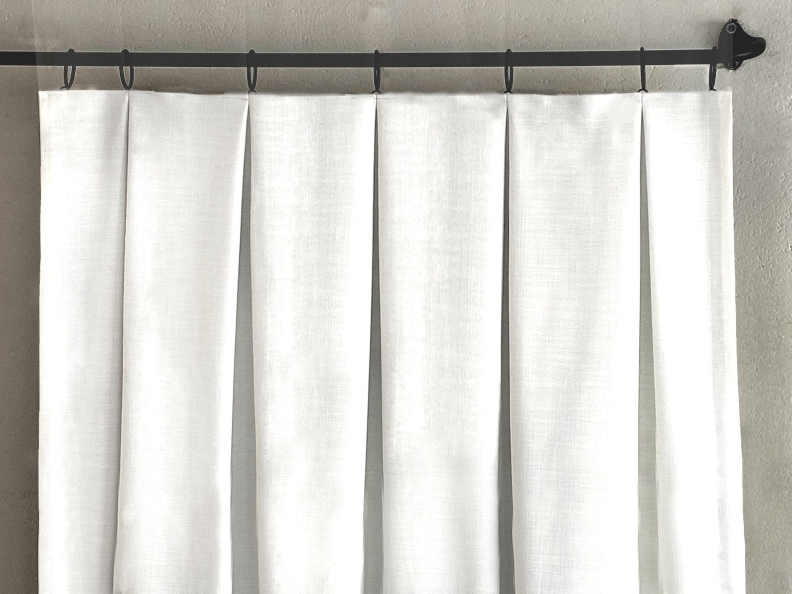 Linen Mix BOX reversed Pleat curtain Lined Panel designer Window Treatment French drapery 10 Colors