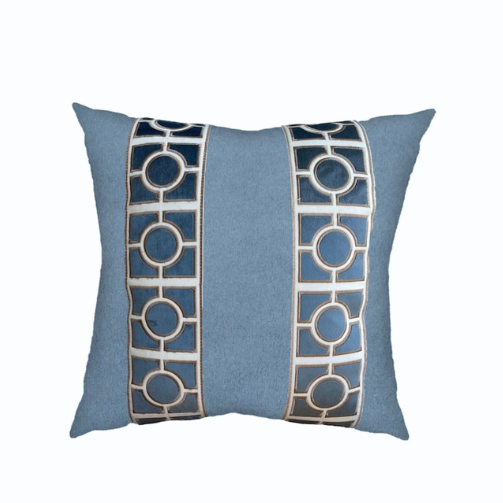 Pillow Covers 20x20 blue trim tape handmade invisible zipper