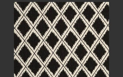 Chenille Bench Seat Bench Cushion Cover • Black & Ivory Geometric Diamond • 52 x 15 x 3 • Ready to Ship