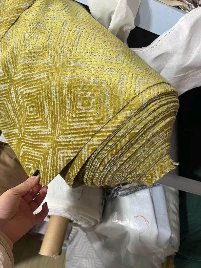 Designer Pillow cover Chartreuse cut velvet colorblock cream linen bolster throw custom Piping high end decorative chinoiserie lumbar