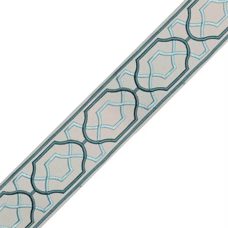 Designer Pillow cover spicy coral velvet teal and aqua fret trim geometric bolster throw turquoise Piping high end decorative chinoiserie