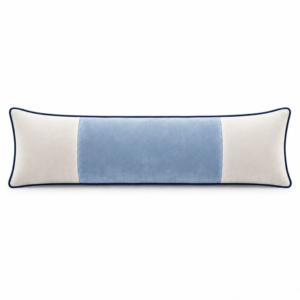 Custom Color Block Velvet Lumbar Pillow Cover