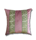 Pillow Covers 20x20 Dusty Rose pink trim tape apple green Greek key handmade invisible zipper