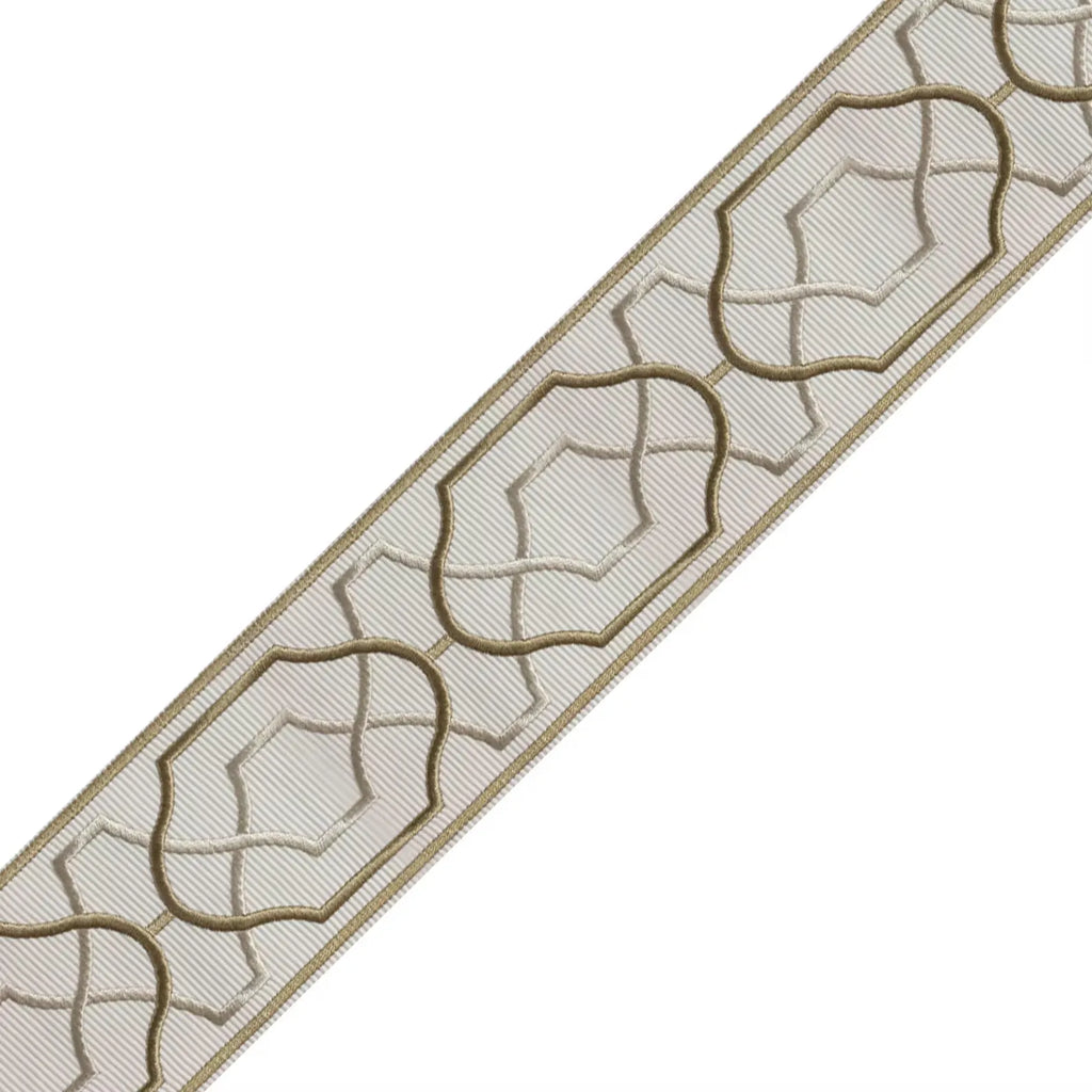 Custom Linen Pinch Pleat Drapery with Decorative Trim