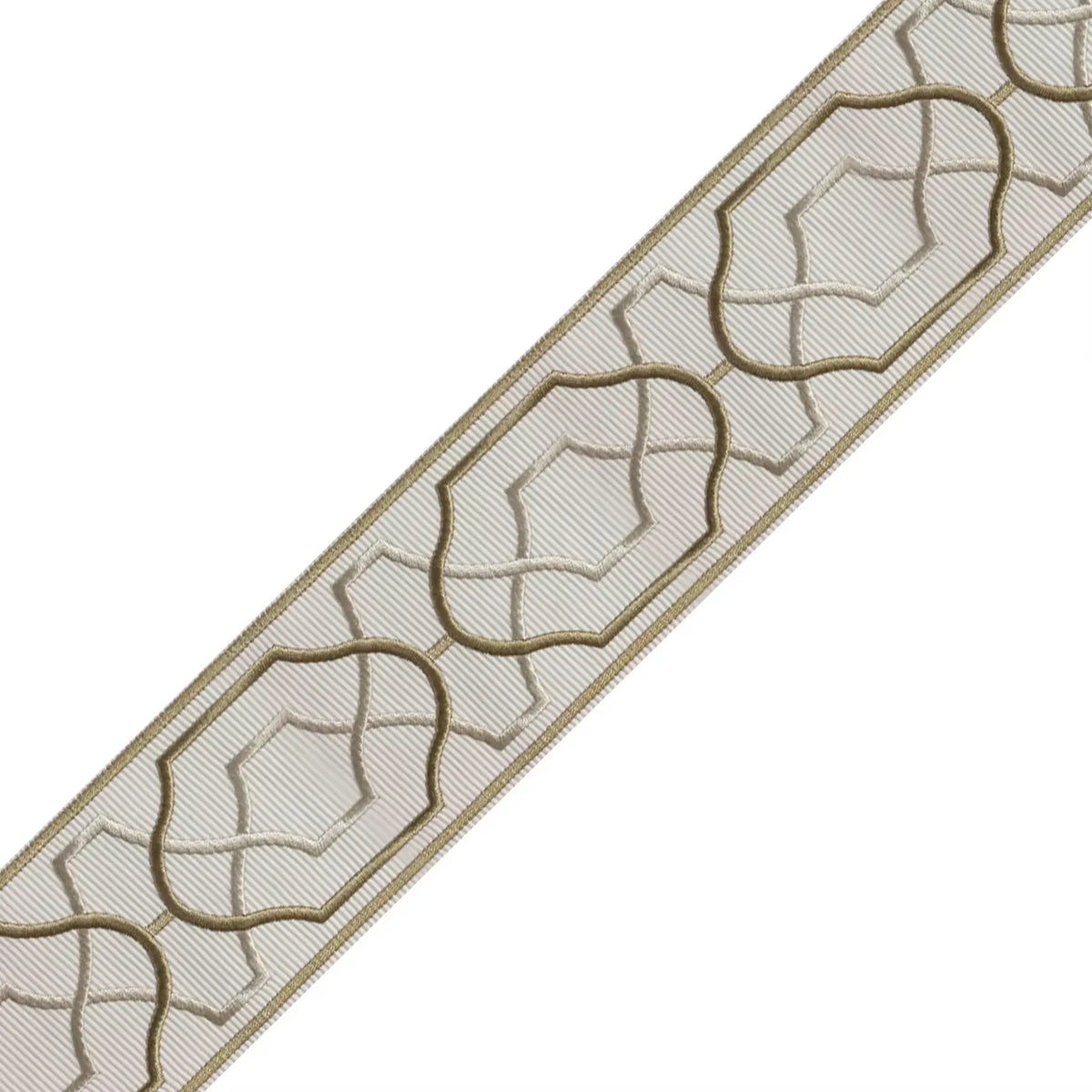 Custom Linen Pinch Pleat Drapery with Decorative Trim