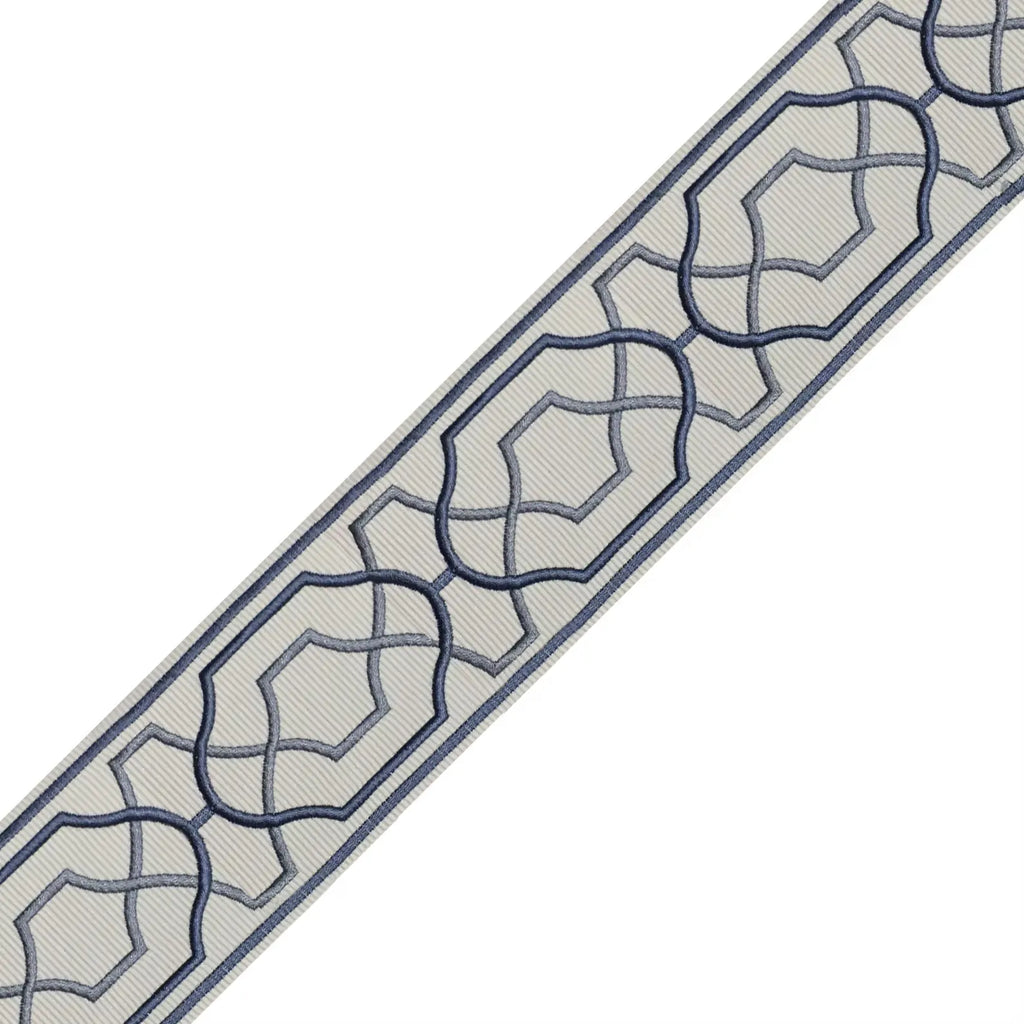 Custom Linen Pinch Pleat Drapery with Decorative Trim