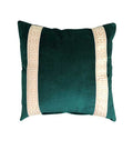 Emerald Green Designer Velvet Pillow Cover Greek key ribbon trim All Size Available Malachite jewel tone