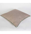 Flax Linen Pillow Cover wt green piping decorative  All Size Available 16" 18" 20" lumbar square