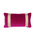Hot Pink Raspberry Designer Velvet Pillow Cover gold White Greek key ribbon trim All Size Available