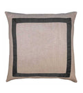 Natural beige Italian Designer Linen Pillow Cover black Gros Grain ribbon trim All Size flax