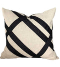 Natural beige Italian Designer Linen Pillow Cover black Gros Grain ribbon trim All Size flax grosgrain flax high end hollywood regency