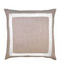 Natural beige Italian Designer Linen Pillow Cover white Gros Grain ribbon trim All Size flax grosgrain flax high end hollywood regency