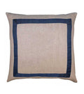 Natural beige Italian high end Designer Linen Pillow Cover navy blue Gros Grain ribbon trim All Size flax grosgrain tape chinoiserie throw