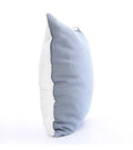 REVERSABLE  BLUE and White 100% Italian linen FLANGE Unique Designer Pillow Cover decorative  All Size Available 16" 18" 20"