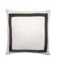 White Italian Designer Linen Pillow Cover black Gros Grain ribbon trim All Size