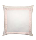 White Italian Designer Linen throw Pillow Cover blush pink Gros Grain grosgrain ribbon trim All Size nursery baby high end