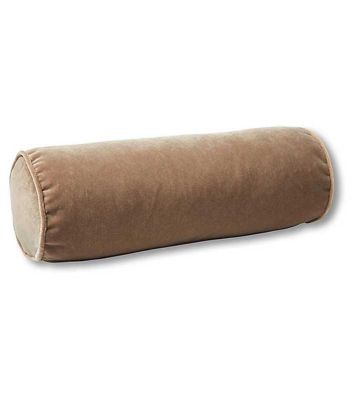 Bolster designer taupe velvet panel high end neutral  Pillow Cover All Size Available cushion lumbar piping