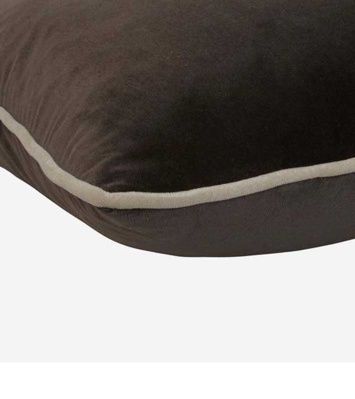 Chocolate velvet & taupe piping designer Pillow Cover decorative  All Size Available 16" 18" 20" lumbar square