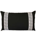Black Designer Canvas Pillow Cover black White Greek key ribbon trim All Size Available
