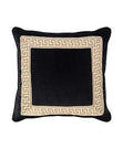 Black Designer Velvet Pillow Cover Greek key ribbon trim All Size Available