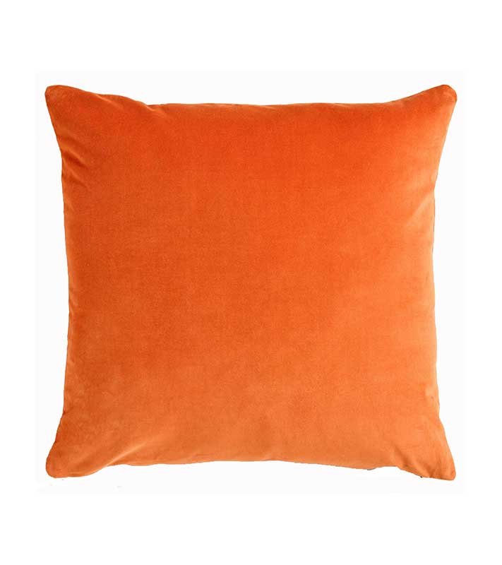 Designer Luxury Velvet Pillow Cover All Size Orange 16" 18" 20" All Sizes lumbar square