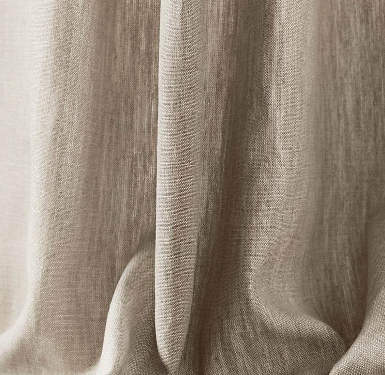 Belgium Linen Pinch Pleat drapes natural flax curtains French pleated lining blackout 50” x 96” stock window treatment lined high quality4