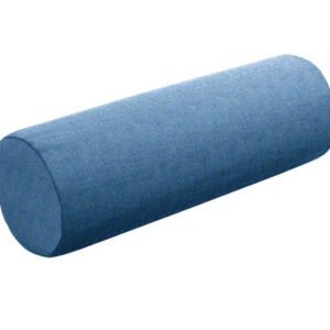 Bolster Pillow Cover Solid Ocean blue piping performance faux Linen many sizes round throw Piping high end decorative bed