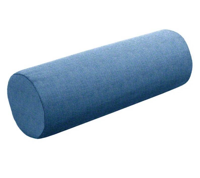 Bolster Pillow Cover Solid Ocean blue piping performance faux Linen many sizes round throw Piping high end decorative bed