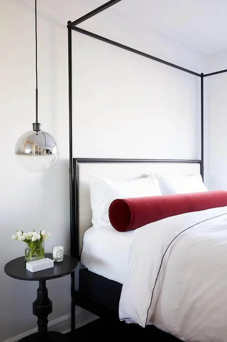 Bolster Pillow Cover Solid blue slate Velvet Silver piping performance washable many sizes round throw Piping high end decorative bed2