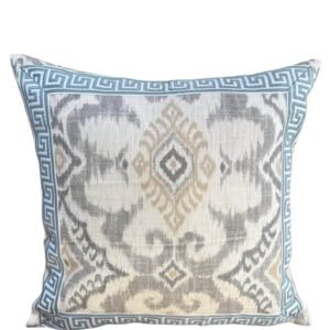 Designer Pillow cover Fushia navy blue linen flax natural colorblock bolster throw custom Piping high end decorative chinoiserie