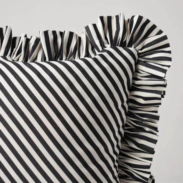 Designer Pillow cover Schumacher stripe black off white Cover ruffle bed sham lumbar throw custom high end decorative EURO