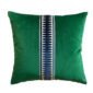 Designer Pillow cover trim tape emerald green Schumacher velvet Cover navy blue lumbar bolster throw custom Piping high end decorative