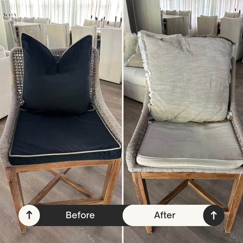 Italian black velvet chair seat cushion Cover taupe piping welt high end decorative highend natural beige more colors WASHABLE any size4