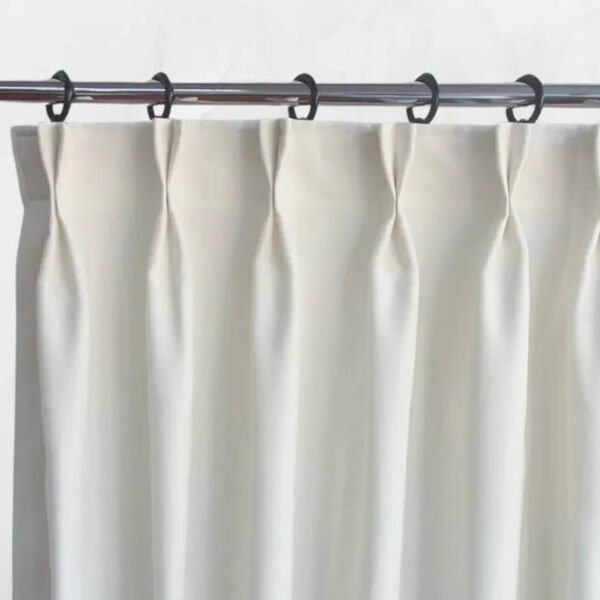 Linen Pinch Pleat drapes curtain fabric colors window treatment French pleated off white flax lining blackout privacy custom sizes