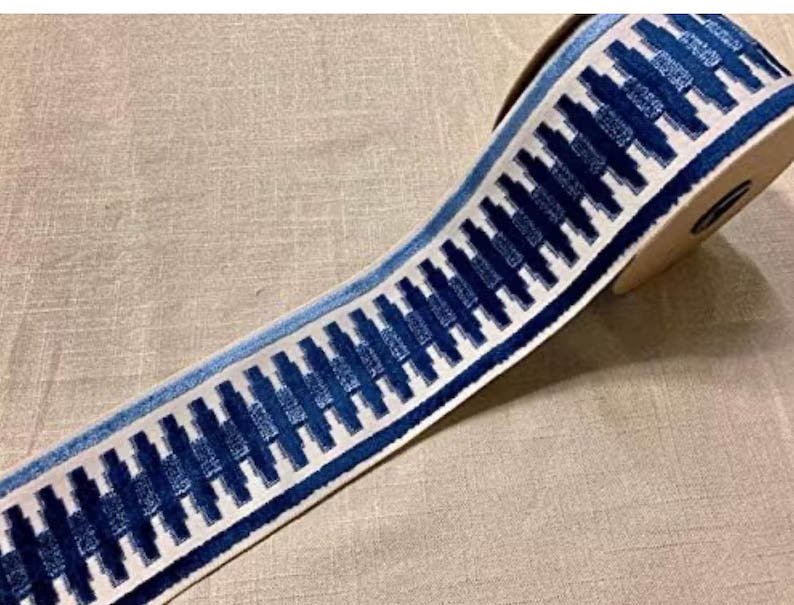 Linen rectangular Tableskirt console trim tape ribbon fabric colors off white flax lining custom sizes tablecloth box pleat navy1