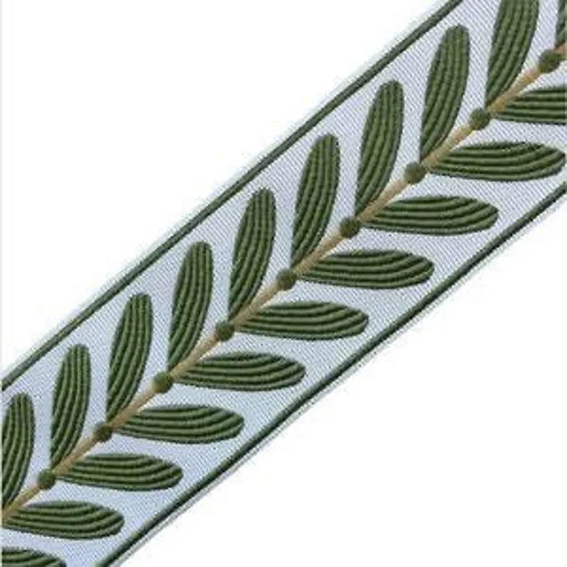 French Blue Leopard Pillow Cover – Grandmillennial Decor Velvet Piping Green Laurel Trim Coastal Chinoiserie Style Throw1