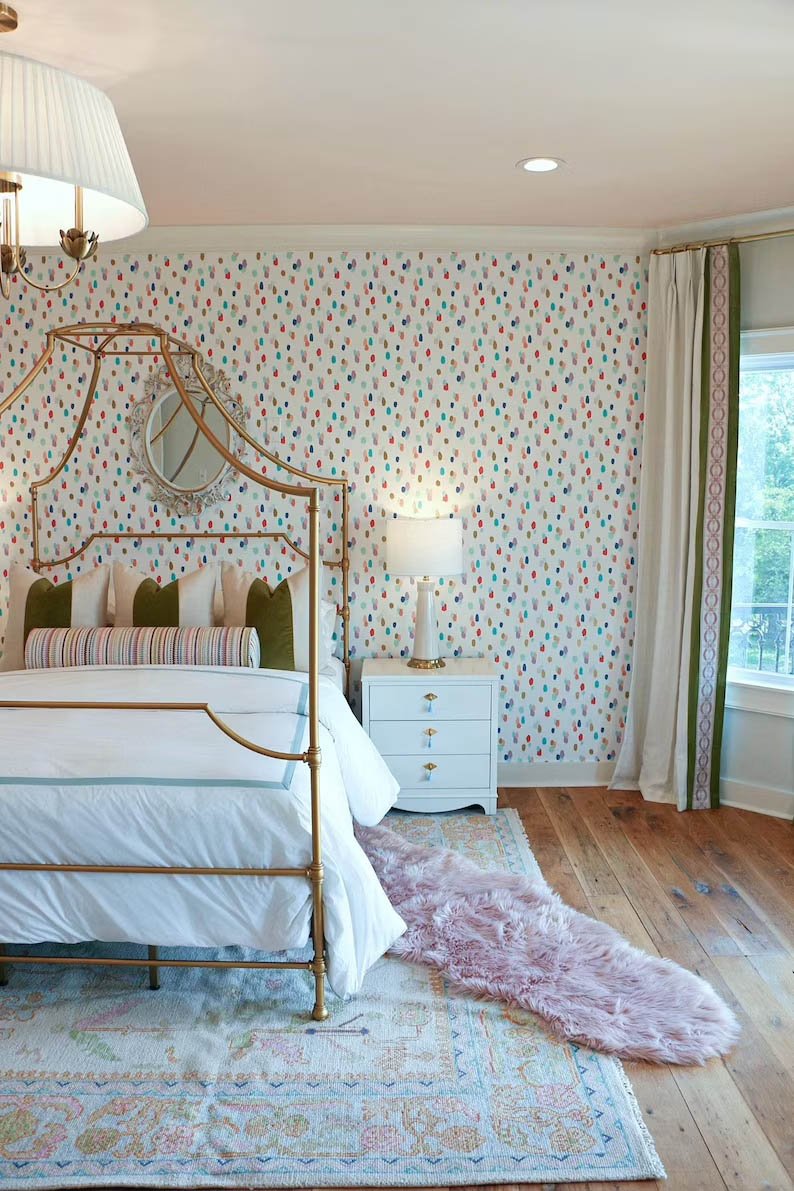 Linen Pinch Pleat drapes with trim tape many fabric colors curtains French pleated floral light blue trimming lining blackout privacy available2